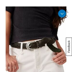 We The Free Black Braided Belt with Silver Buckle